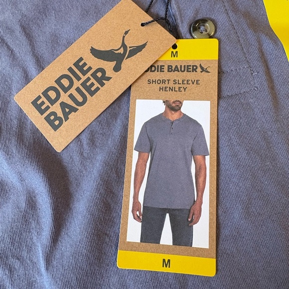 Eddie Bauer Short Sleeve Henley-Purple-Size M-NWT - Picture 7 of 7